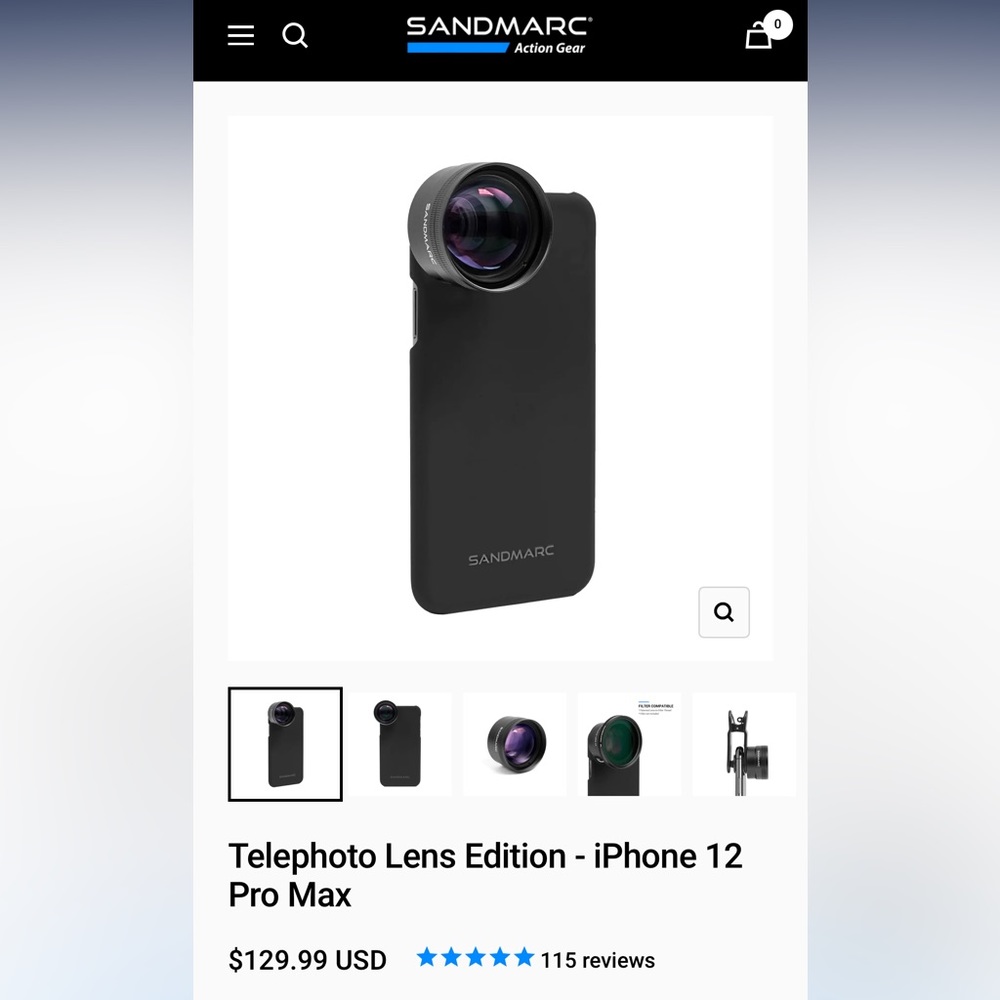 Sandmarc Active Gear TELEPHOTO LENS EDITION
for iPhone 12 Pro Max with Case